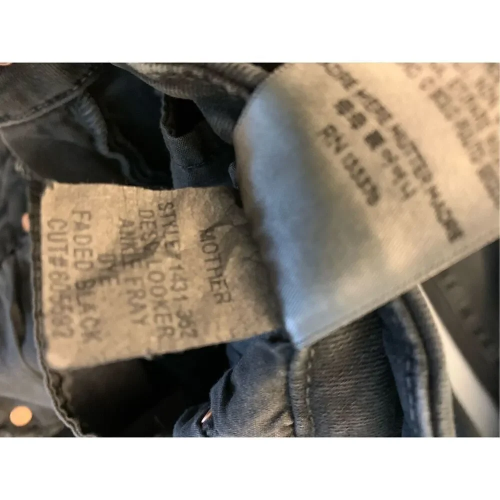 Mother Looker Ankle Fray Dye Faded Black women's size 24